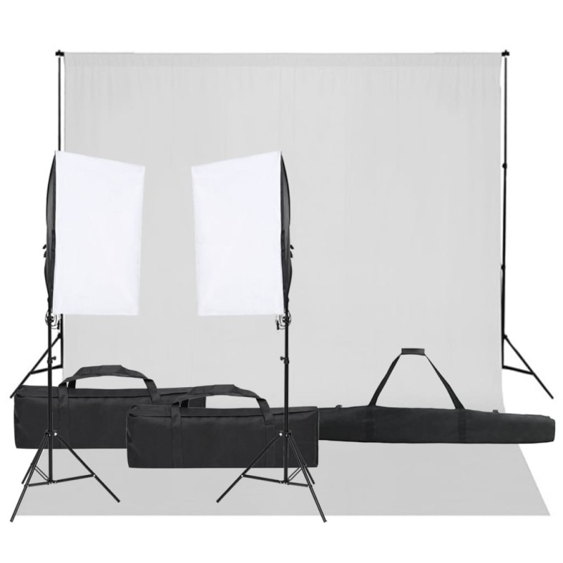 Kit de studio photo avec éclairage et toile de fond 