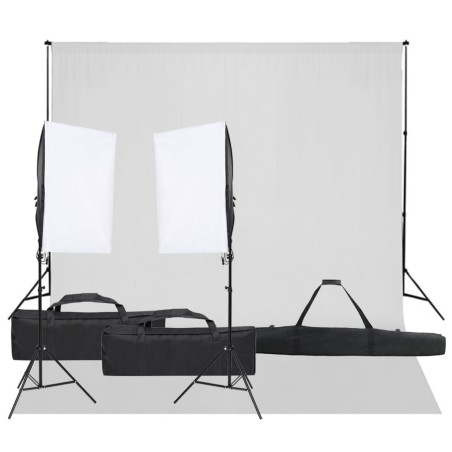 Kit de studio photo avec éclairage et toile de fond 