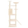Arbre à chat avec griffoirs en sisal Crème 166 cm 