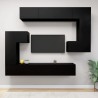 Ensemble de meubles TV 8 pcs Noir Bois d'ingénierie 