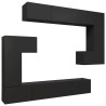Ensemble de meubles TV 8 pcs Noir Bois d'ingénierie 
