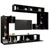 Ensemble de meubles TV 8 pcs Noir Bois d'ingénierie 
