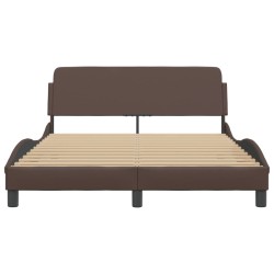 Cadre de lit sans matelas marron 140x200 cm similicuir 