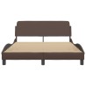 Cadre de lit sans matelas marron 140x200 cm similicuir 