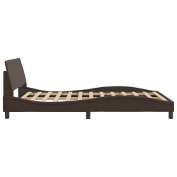 Cadre de lit sans matelas marron 140x200 cm similicuir 