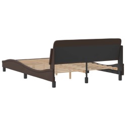 Cadre de lit sans matelas marron 140x200 cm similicuir 