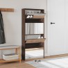 Armoire à chaussures miroir 4 niveaux chêne marron 63x17x134 cm 