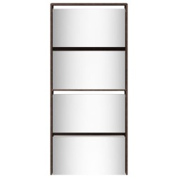 Armoire à chaussures miroir 4 niveaux chêne marron 63x17x134 cm 