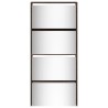 Armoire à chaussures miroir 4 niveaux chêne marron 63x17x134 cm 