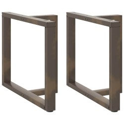 Pieds de table à manger en T, 2 pièces, noir, 100 x 35 x (72-73) cm, acier 