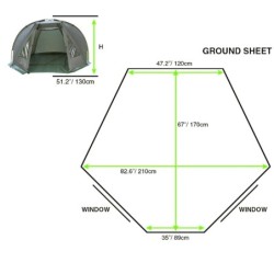 1-2 personnes carpe pêche Bivvy abri tente pour Camping en plein air c