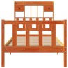 Lit bibliothèque sans matelas cire marron 75x190 cm pin massif 