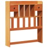 Lit bibliothèque sans matelas cire marron 75x190 cm pin massif 