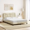 Lit avec matelas crème 120x200 cm tissu 