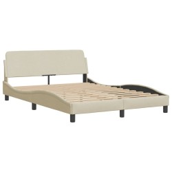 Lit avec matelas crème 120x200 cm tissu 