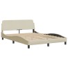 Lit avec matelas crème 120x200 cm tissu 