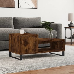 Table basse Chêne fumé 100x50x45 cm Bois d'ingénierie 