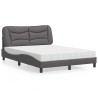 Lit avec matelas gris 120x200 cm similicuir 