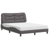 Lit avec matelas gris 120x200 cm similicuir 
