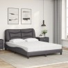 Lit avec matelas gris 120x200 cm similicuir 