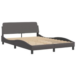 Lit avec matelas gris 120x200 cm similicuir 