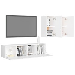 Ensemble de meubles TV 4 pcs Blanc Bois d'ingénierie 