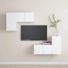 Ensemble de meubles TV 4 pcs Blanc Bois d'ingénierie 