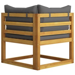 Salon de jardin 4 pcs avec coussin Bois d'acacia solide 