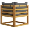Salon de jardin 4 pcs avec coussin Bois d'acacia solide 