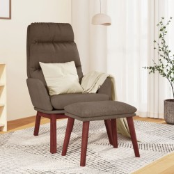 Chaise de relaxation avec tabouret Taupe Tissu 