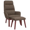 Chaise de relaxation avec tabouret Taupe Tissu 
