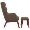 Chaise de relaxation avec tabouret Taupe Tissu 
