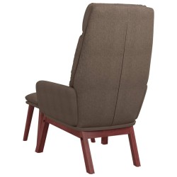 Chaise de relaxation avec tabouret Taupe Tissu 