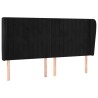 Tête de lit avec oreilles Noir 183x23x118/128 cm Velours 