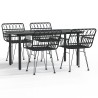 Ensemble à manger de jardin 5 pcs Noir Résine tressée 