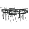 Ensemble à manger de jardin 5 pcs Noir Résine tressée 