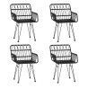 Ensemble à manger de jardin 5 pcs Noir Résine tressée 