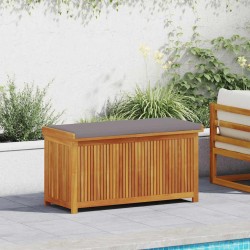 Boîte à coussins d'extérieur 113x50x60,5cm bois massif d'acacia 