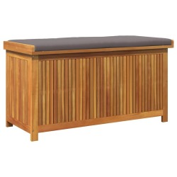 Boîte à coussins d'extérieur 113x50x60,5cm bois massif d'acacia 