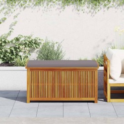 Boîte à coussins d'extérieur 113x50x60,5cm bois massif d'acacia 