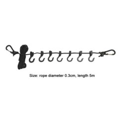 Corde suspendue pour séchage du linge, 5m, accessoires de Camping poly