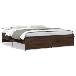 Cadre de lit sans matelas chêne marron 200x200 cm 