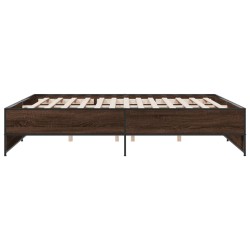 Cadre de lit sans matelas chêne marron 200x200 cm 