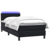 Sommier à lattes de lit avec matelas noir 100x210 cm velours 