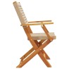 Chaises de jardin pliantes lot de 6 beige rotin et bois massif 