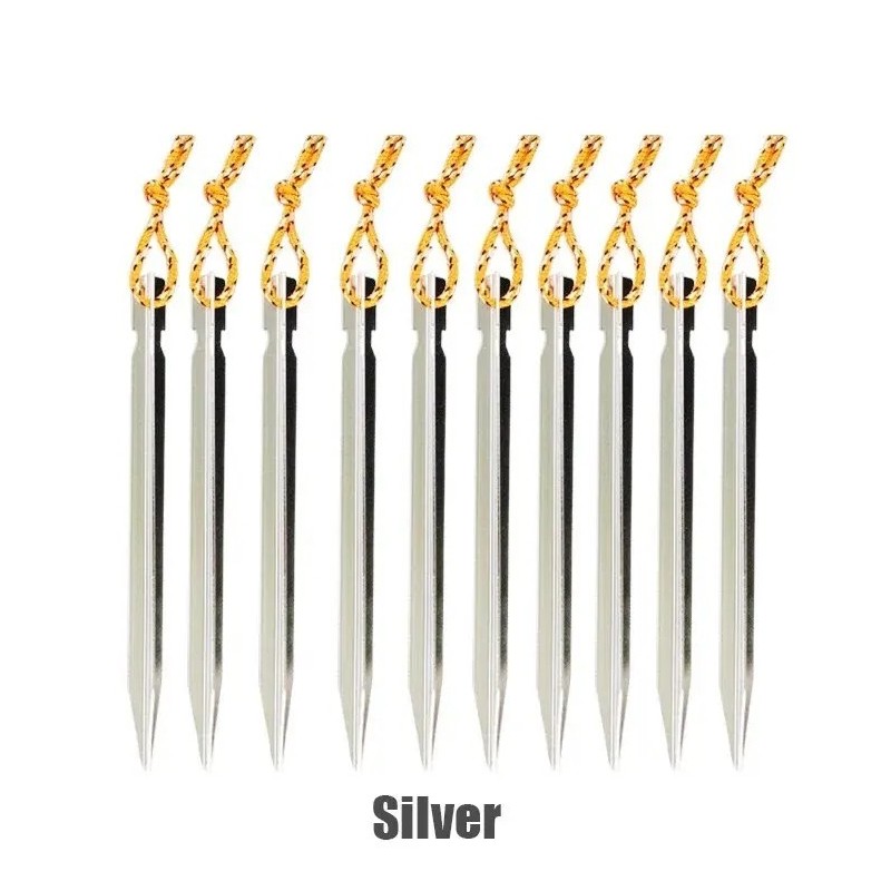Tente en alliage d'aluminium de 18cm, 10 pièces/lot, piquets robustes Tente en alliage d'aluminium de 18cm, 10 pièces/lot, piquets robustes