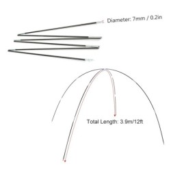 1 paire de tiges de tente de remplacement en Fiber de verre, Kit de po