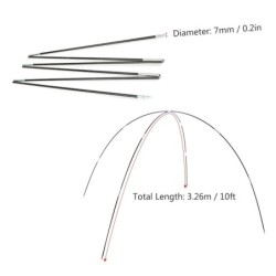 1 paire de tiges de tente de remplacement en Fiber de verre, Kit de po