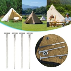 Piquets de sol de tente de 12cm, 4 pièces, avec trou, clous de tente d