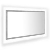 Miroir à LED de salle de bain Gris béton 80x8,5x37 cm Acrylique 